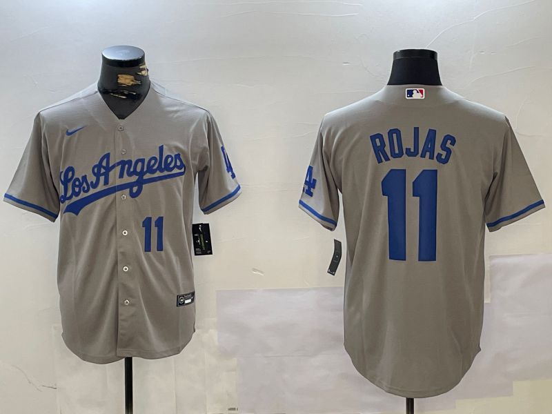Men Los Angeles Dodgers 11 Rojas Grey Game 2024 Nike MLB Jersey style 10161